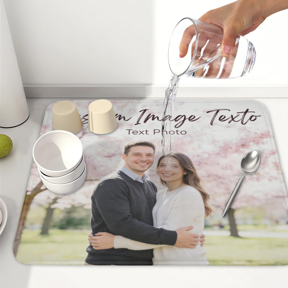 Custom Personalized Dish Drying Mat for Kitchen Counter (Custom / 16" x 18")