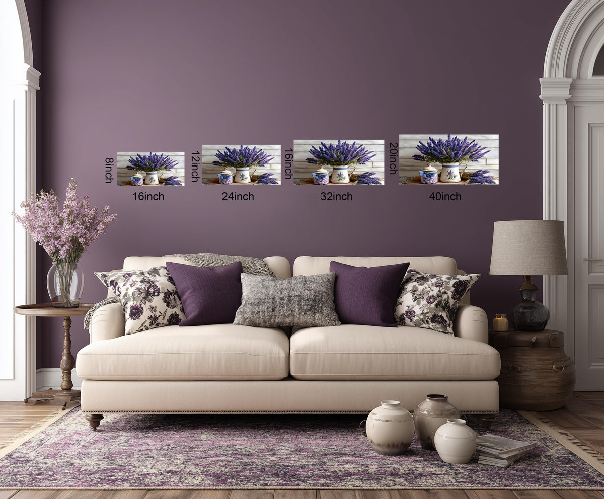 1 Panel Purple Lavender Wall Art Rustic Floral Bathroom Wall Decor Purple Farmhouse Flower Poster Country Pictures Art Print for Bathroom Bedroom Office Decorations Ready to Hang 16"x32" (32"L x 16"W / Purple Flower 16)