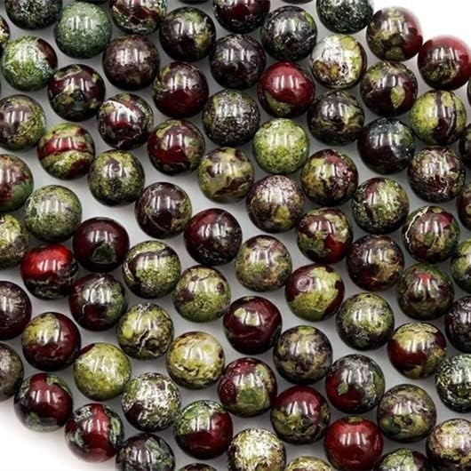 116 120 Pcs Dragon Blood Jasper Beads for Jewelry Making 6 MM Dragon Blood Gemstones Loose Beads for Bracelet Making (Dragon Blood / 6MM, 116-120pcs)