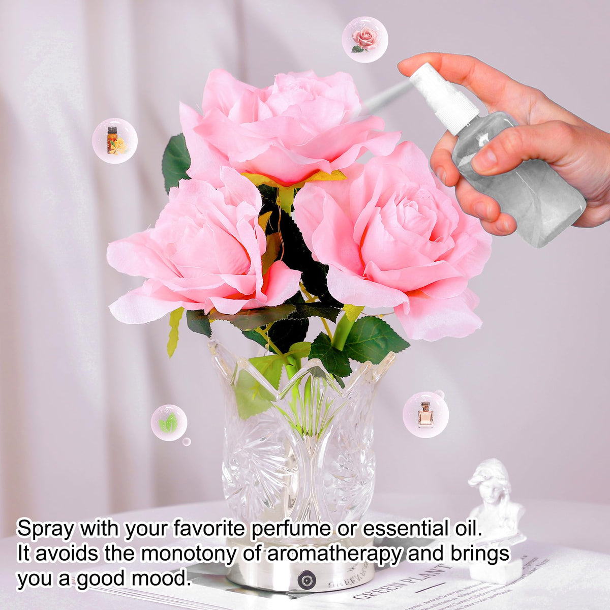 Artificial Pink Rose LED Lamp Night Light (PINK ROSE)
