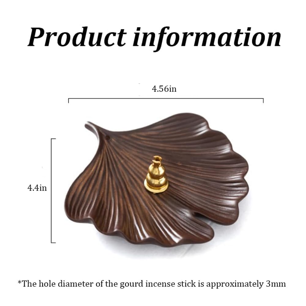 Handmade Ceramic Incense Burner Holder (Ancient-style - Ginkgo Leaves)
