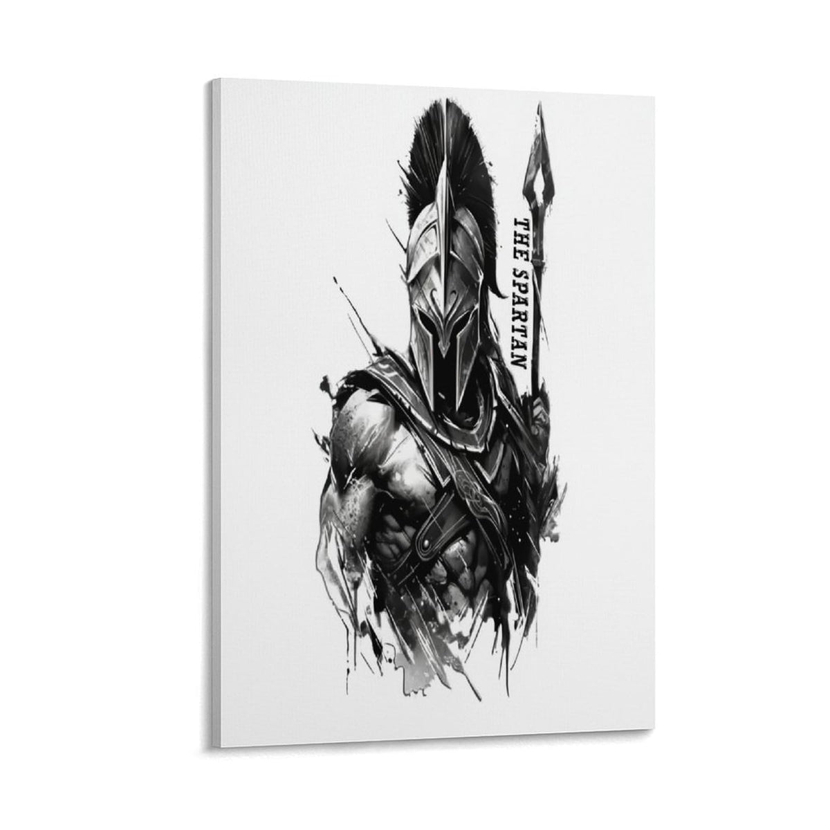 Spartan Warrior Illustration Fitness Gym Canvas Printing Wall Art Prints Wall Decor Posters Black White Gladiator Helmet Nordic Bohemian Living Room Bedroom Office Motivation Decor 16x24inch (style-16 / 16x24inch(40x60cm) Frame)