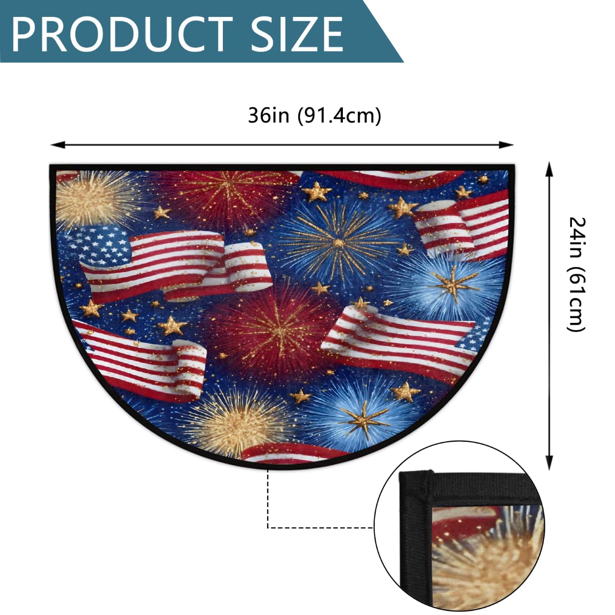 Flag American Half Round Door Mat Semi Moon Rug Fireplace Carpet Area Rugs (Z:color:77)