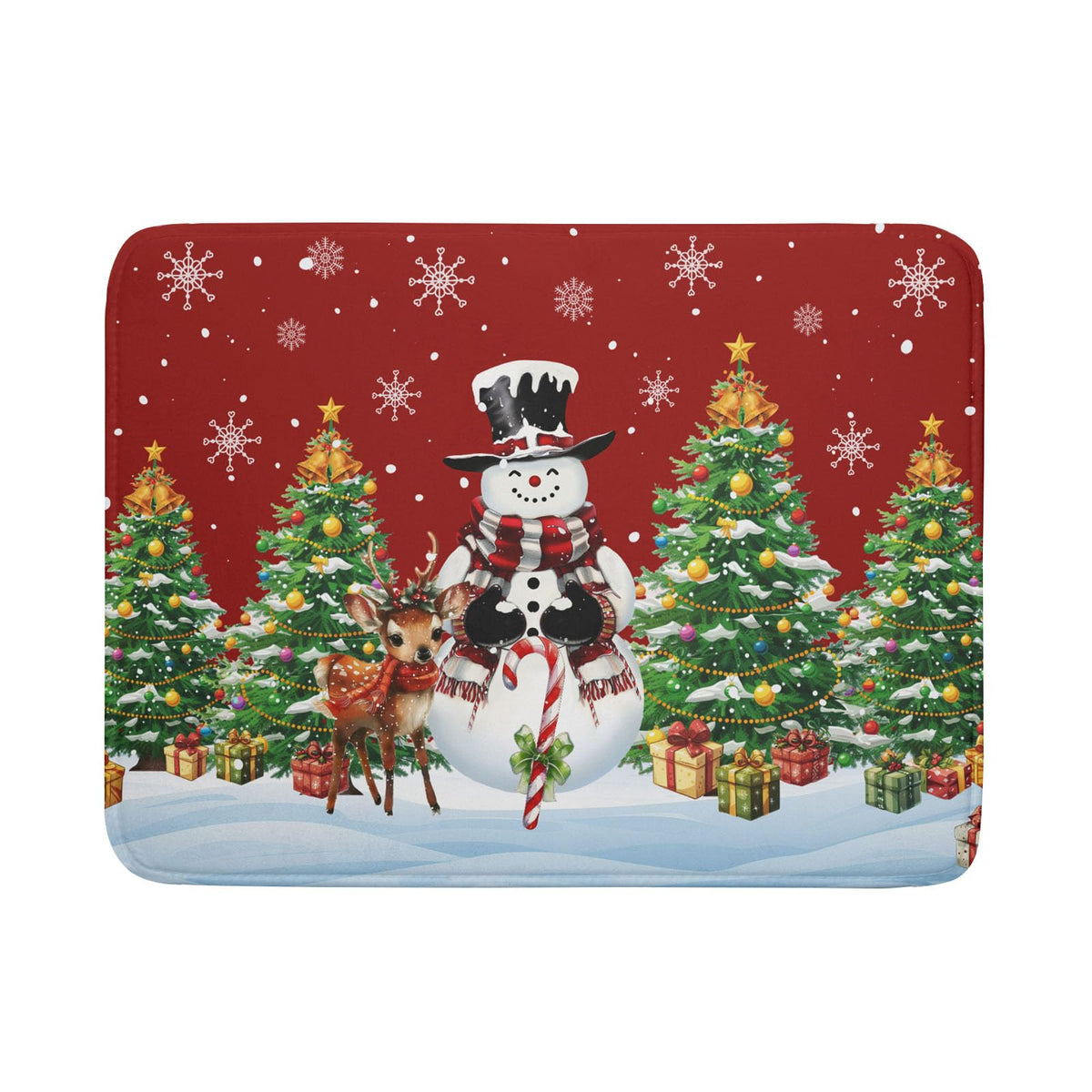 Christmas Snowman Dish Drying Mat for Kitchen Counter (Christmas / 18" x 24")