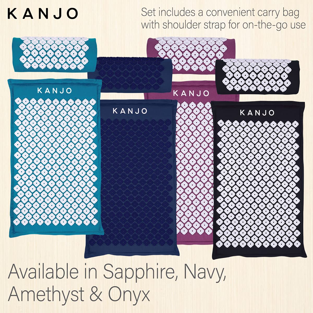 Acupressure Mat and Pillow Set for Back Pain Relief & Neck Pain Relief (Standard Navy)