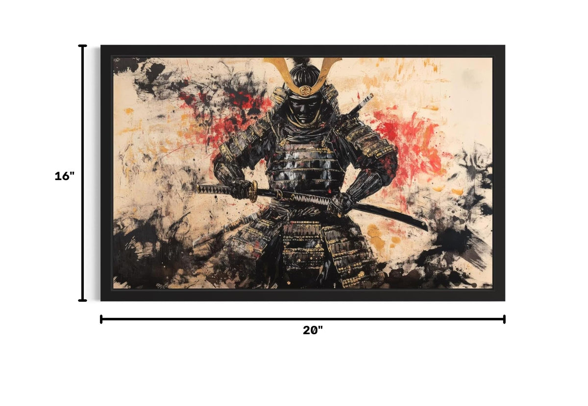 Samurai Warrior Unframed Wall Art Print Poster (Samurai Warrior / 20"L x 16"W)