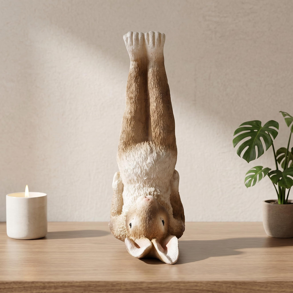 Yoga Bunny Figurines Resin Rabbit Statue Meditation Decor Zen Garden Decor Outdoor Easter Bunnies Decor Small Garden Statues for Outside Home and Outdoor Bunny Decor Yard (Handstand)