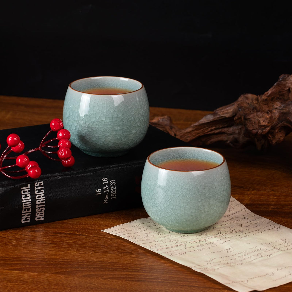 Japanese Tea Cups (Ice Crackle Glaze-Egg)