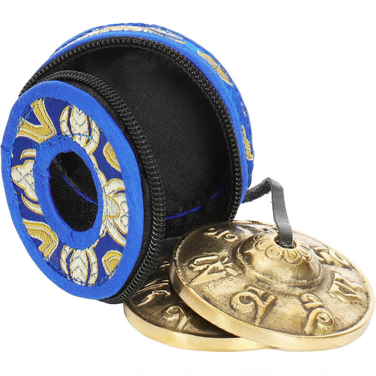 Tibetan Mantra Tingsha Bells with Blue Case (Blue)