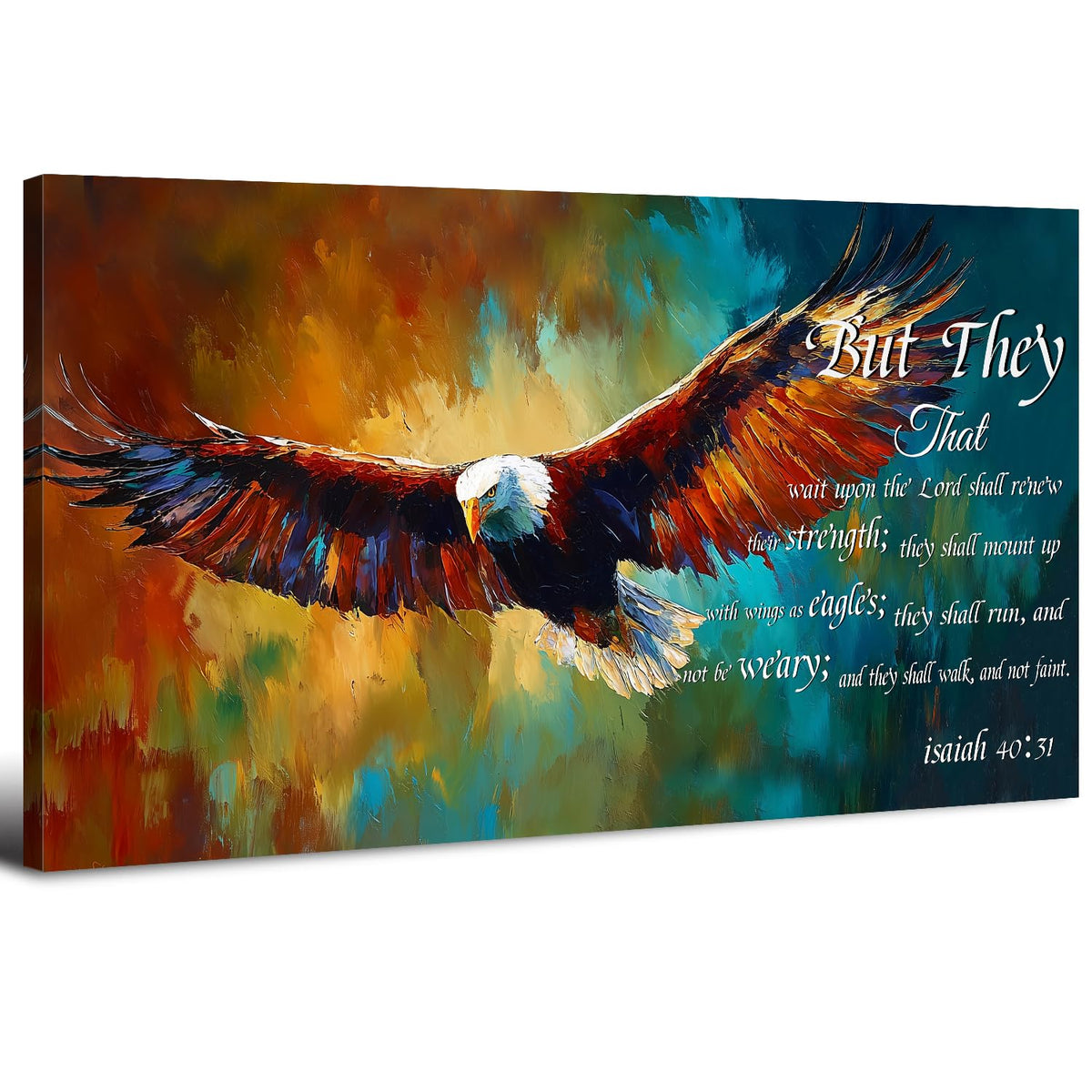 Christian Eagle Wall Art Isaiah 40 31 Poster Bible Verse Wall Decor Inspirational Scripture Canvas Prints Painting Religious Biblical Framed Artwork Bedroom Living Room Home Decoration 30x60 (60"L x 30"W / Isaiah 40 31)