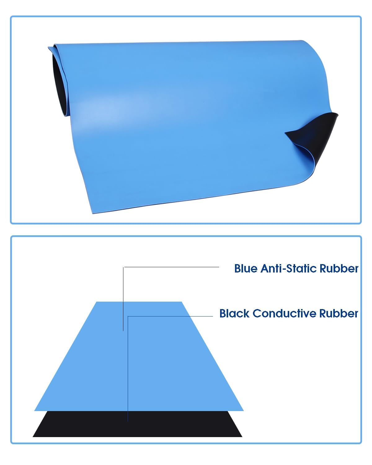 Anti Static ESD Mat for Electronics Repair (24"X36" / Blue)