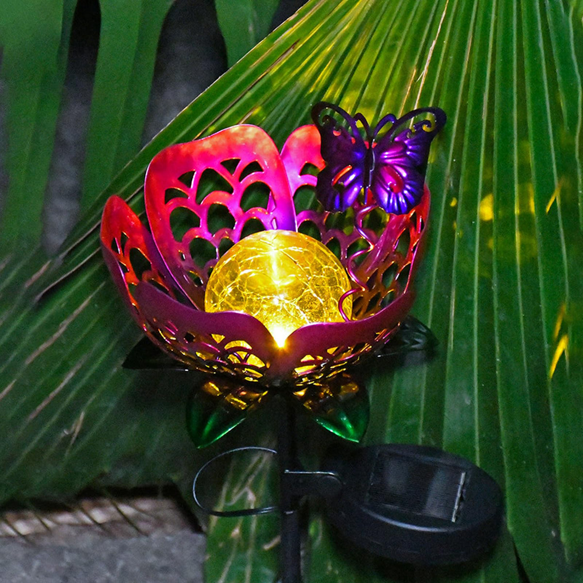 Solar Path Light (Purple Flower - 2pcs)