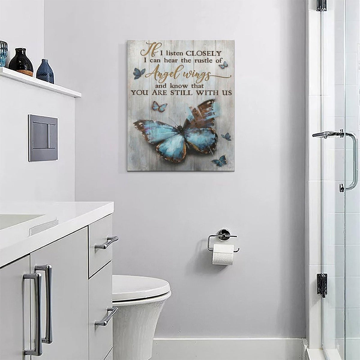 Farmhouse Butterfly Wall Art Butterfly Pictures Wall Decor Vintage Butterfly Canvas Painting Prints Modern Artwork Home Decoration for Bathroom Bedroom Living Room 16"x20" (Vintage Butterfly / 20"L x 16"W)