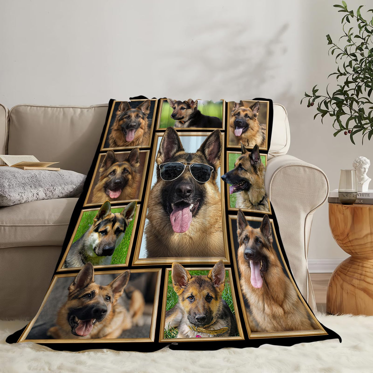 German Shepherd Dog Throw Blanket (60"x80" / German Shepherd)