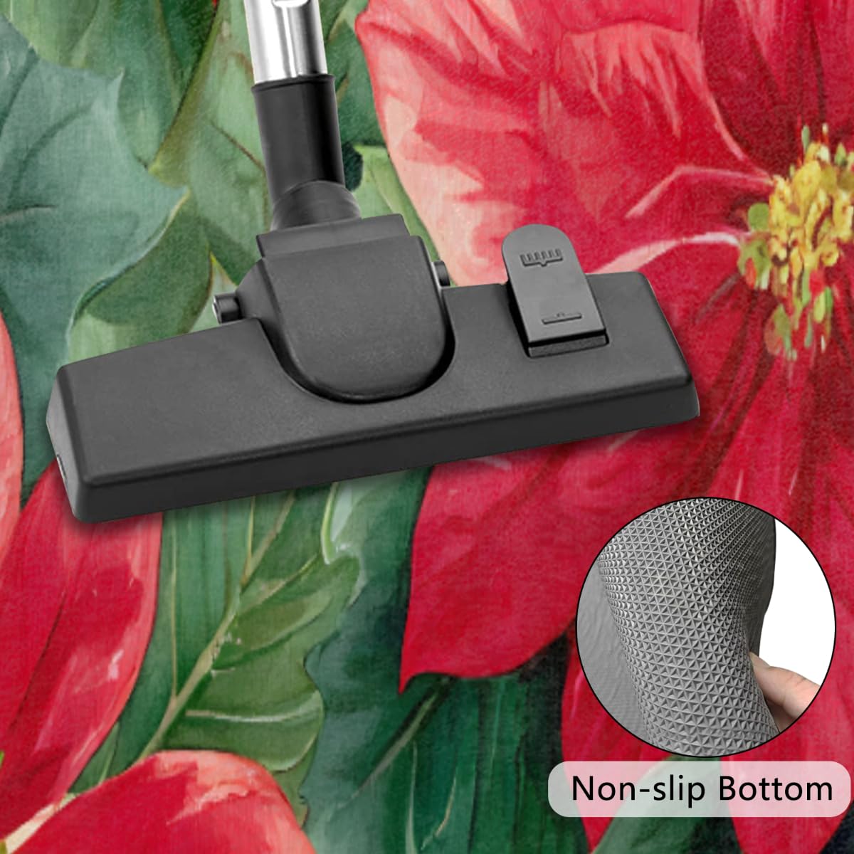 Christmas Poinsettia Half Round Door Mat (A-91)