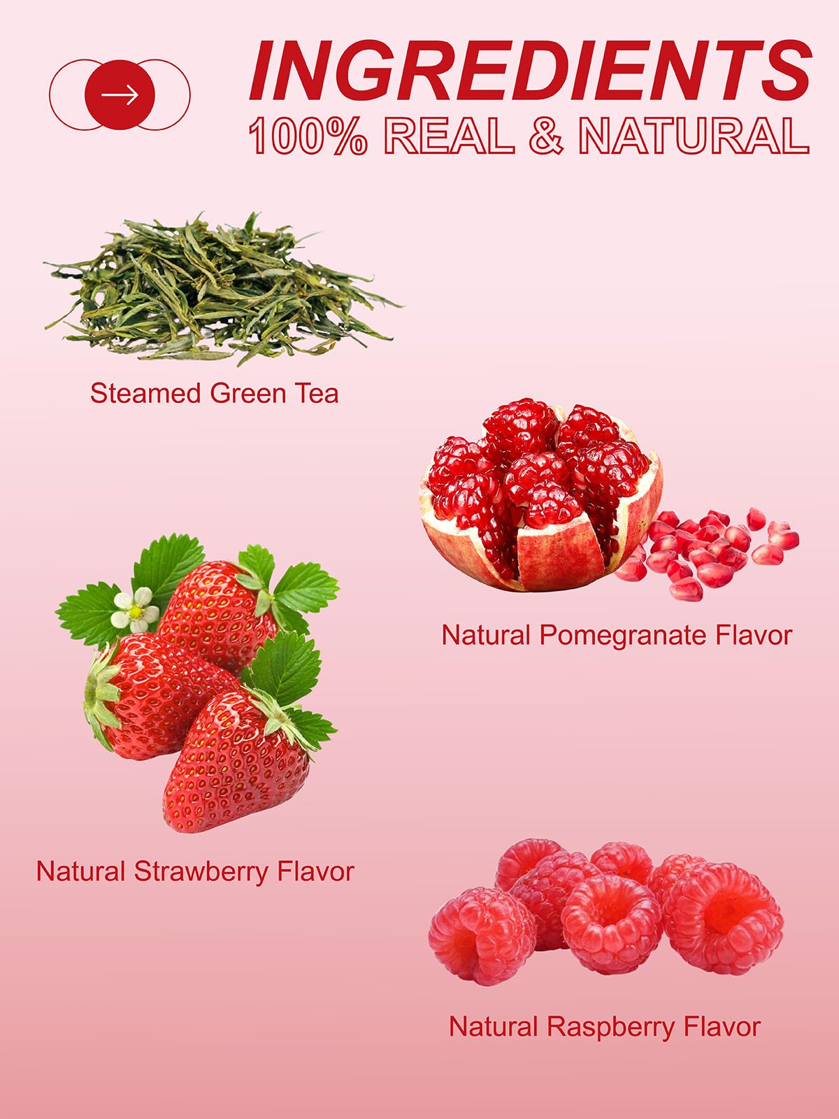 Pomegranate Raspberry Strawberry Green Tea Bags (100 Count (Pack of 1))