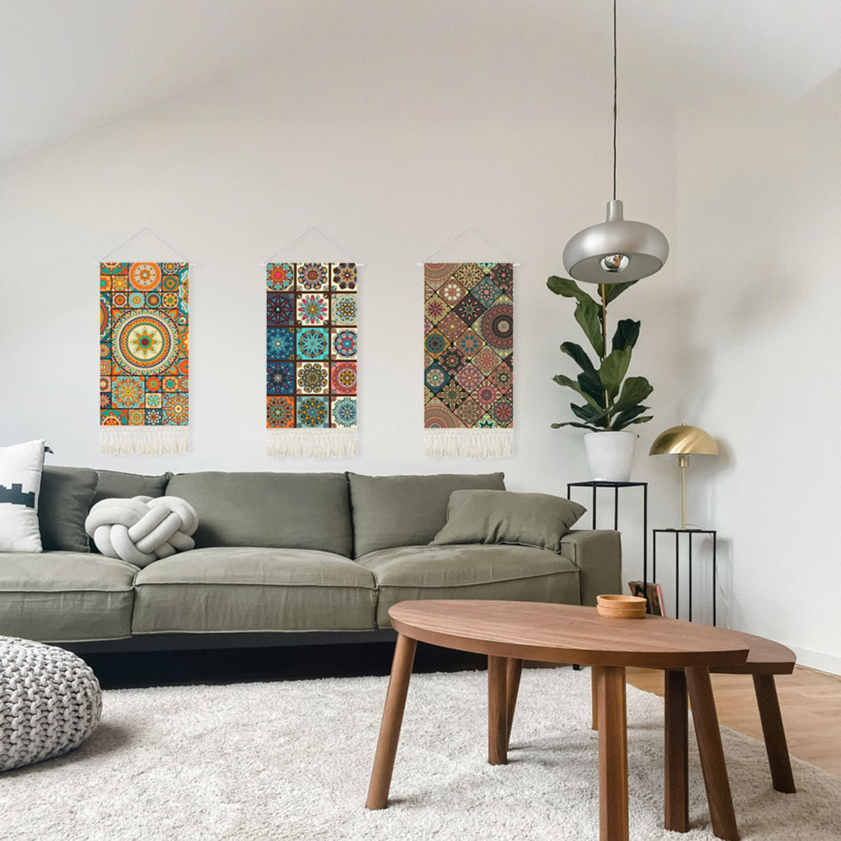 Mandala Boho Macrame Wall Hanging Tapestry For Bedroom Tapestries Vertical Art Fabric Decor Door Living Room Bohemian (Style B / 43"L x 17.5"W)