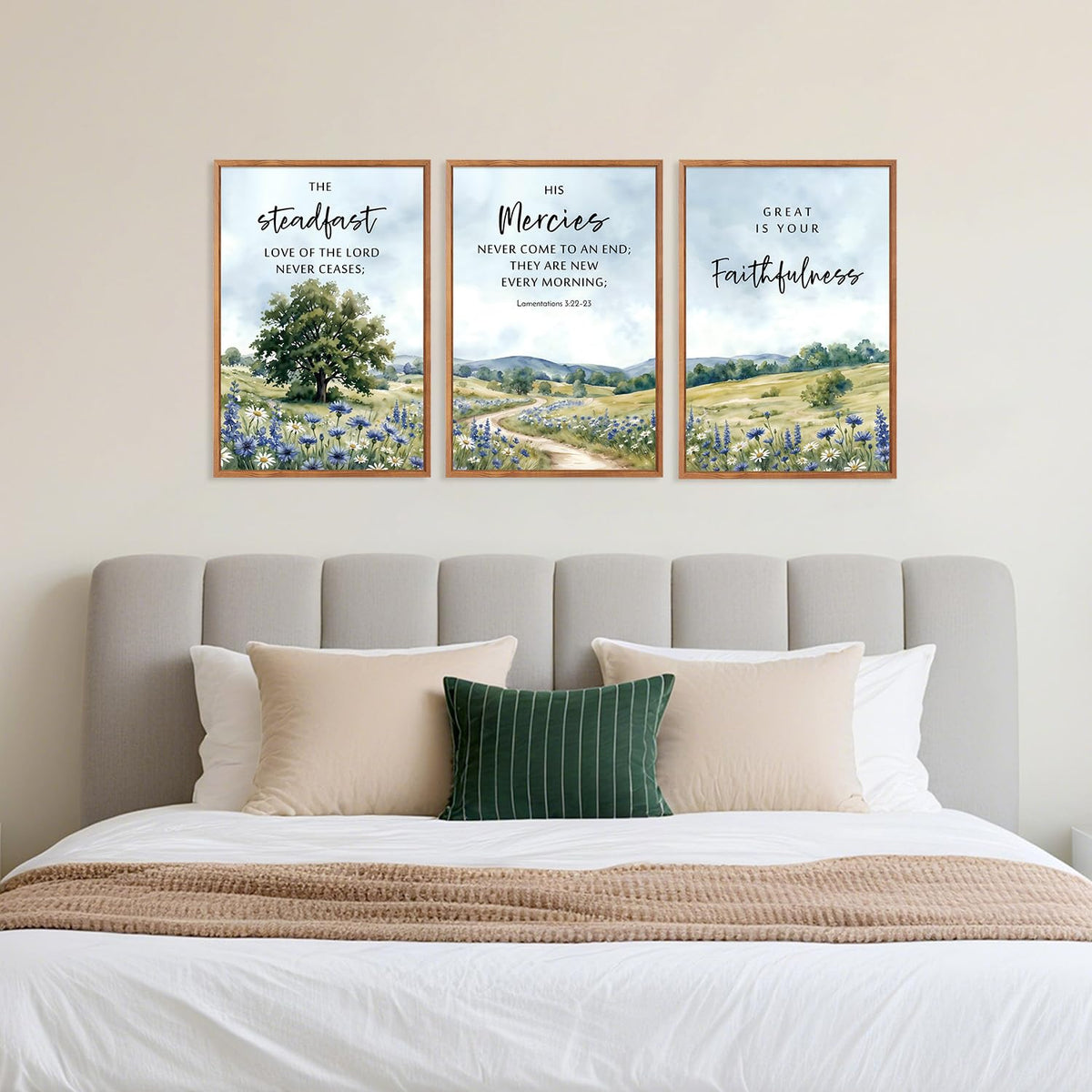 Framed Christian Bible Verse Wall Art (Scripture a / 24"L x 36"W)