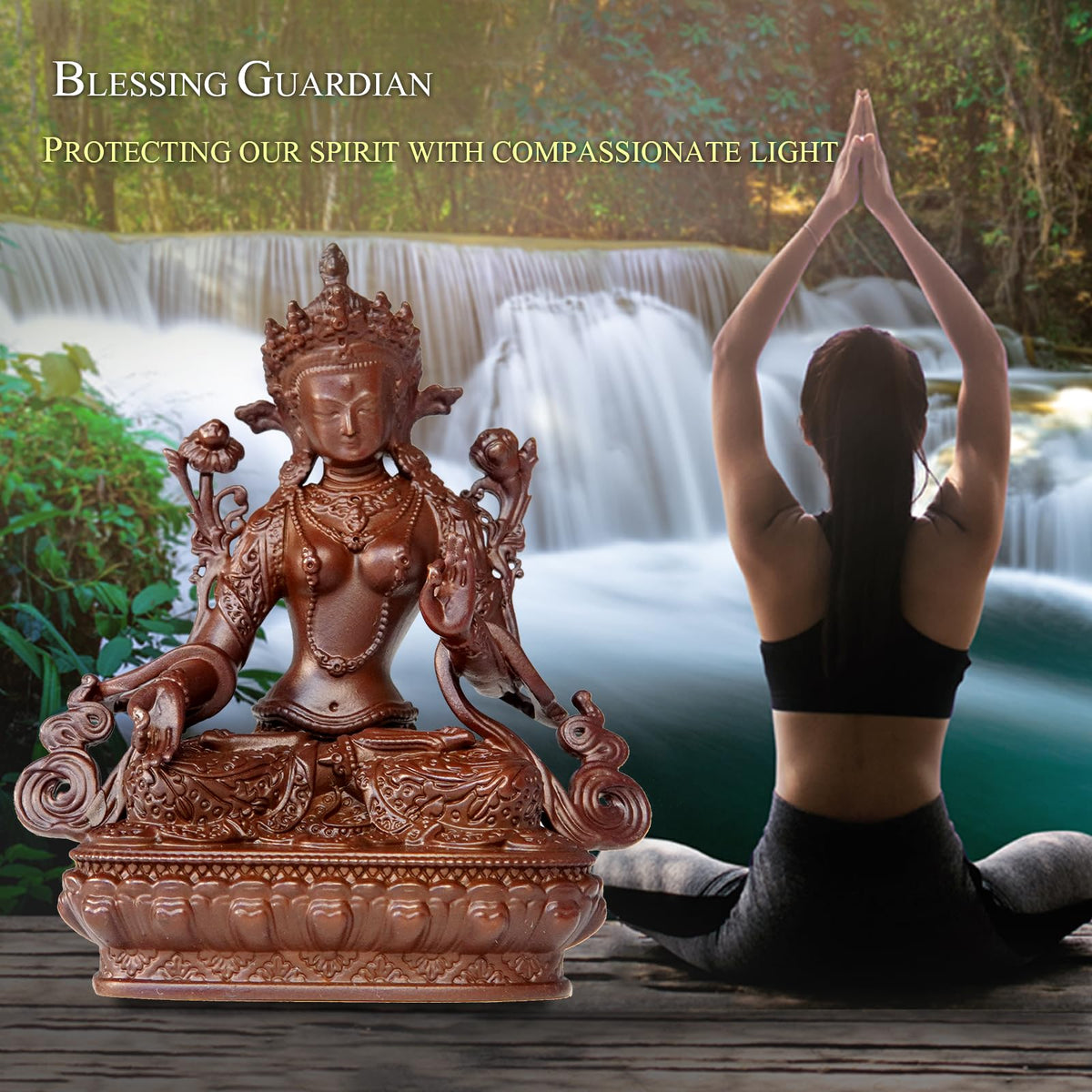 White Tara Buddha Statue Pure Copper Handmade Zen Home Decor (White Tara)