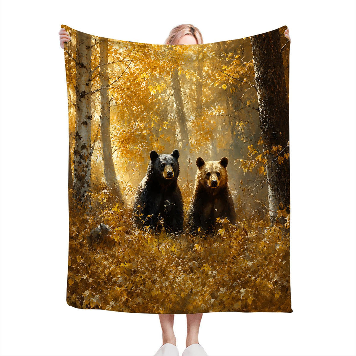 Bear Blanket Wildlife Animal Gifts Throw Blanket 50"X60" (50"x60" / Bear-3)