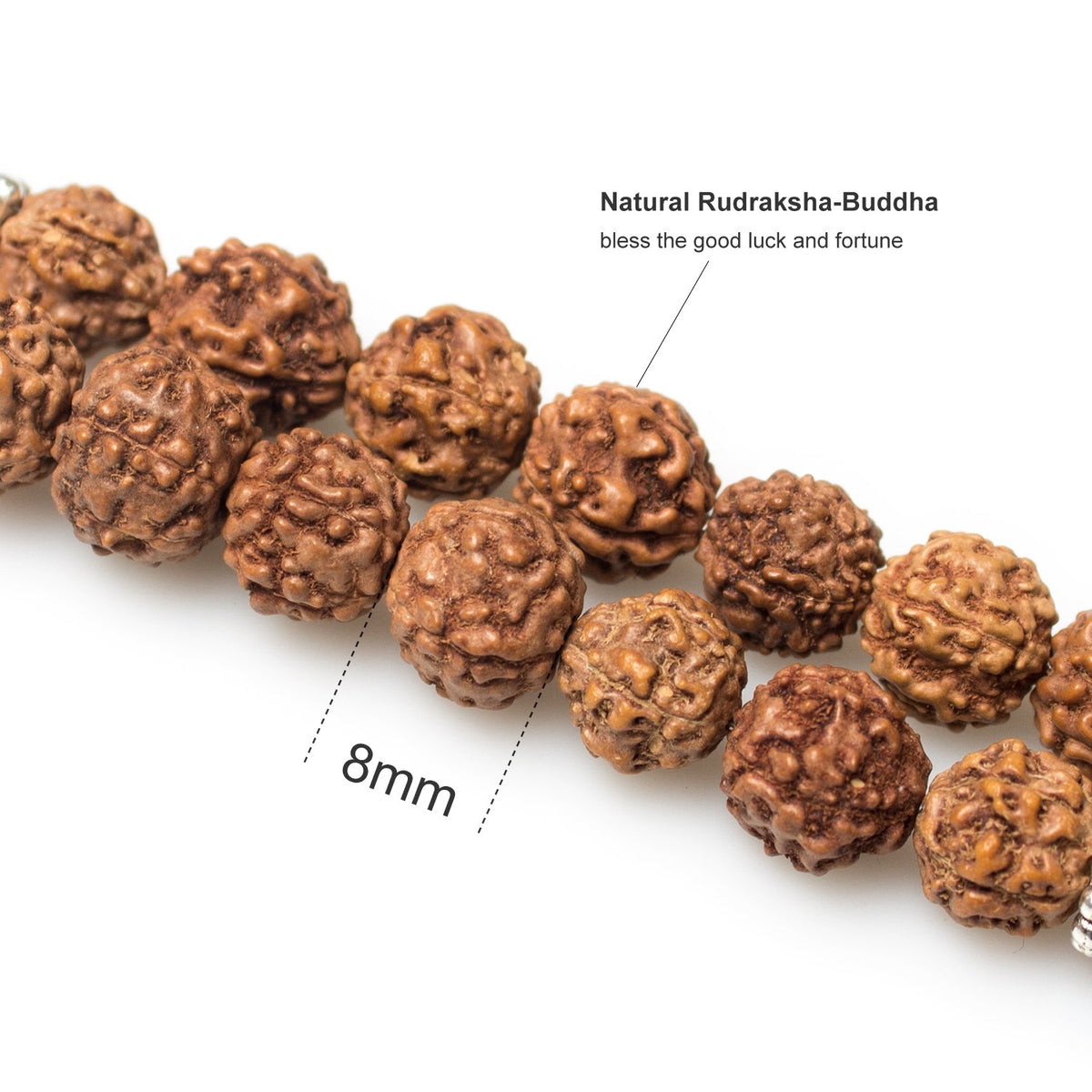 Necklace 108 Mala Beads Bracelet Buddhist Prayer Pendant Necklace (Rudraksha-Buddha-Lotus-1)