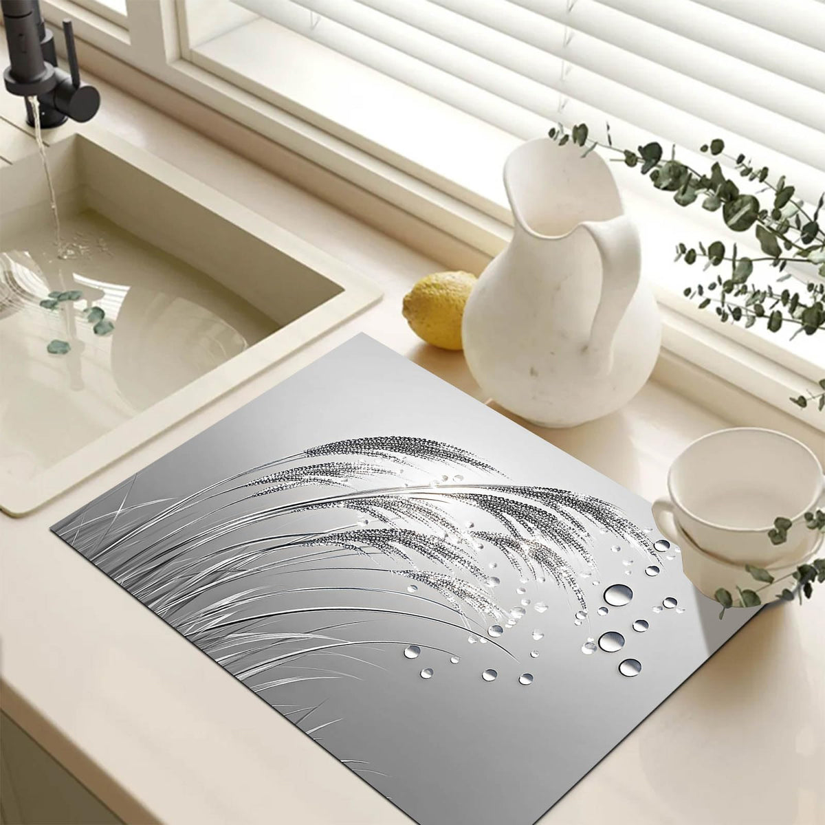 Stove Top Cover 28x20 Silver Reed Dew Diatomite Mat