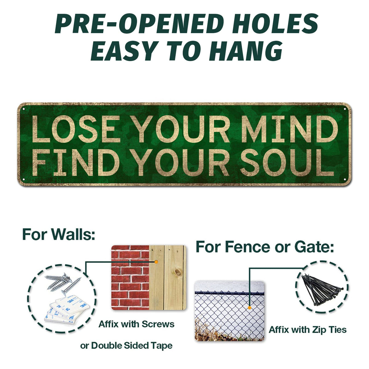 Lose Your Mind Find Your Soul Yoga Metal Wall Decor 4x16 Inch (Lose Your Mind Find Your Soul)