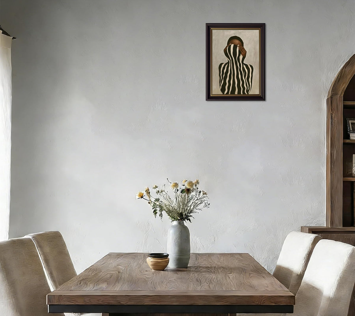 Dark Brown Framed Canvas Wall Art (Facepalm Black Woman / 11"L x 9"W)