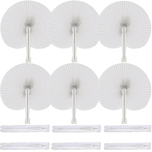 100 Pcs White Round Paper Fans (White Round / 100 PCS)