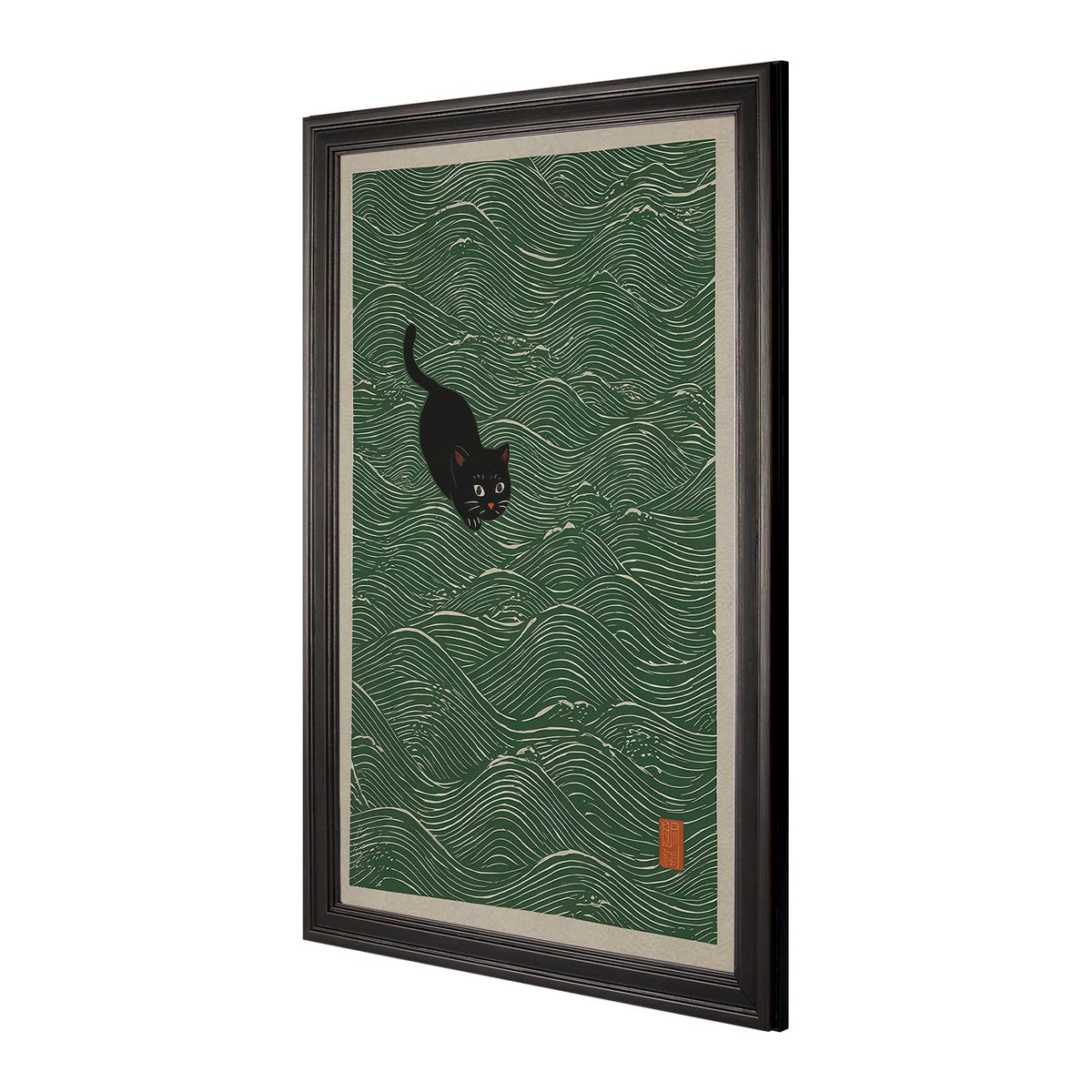 Retro Japanese Ukiyo (Black 02 / 8"L x 10"W)