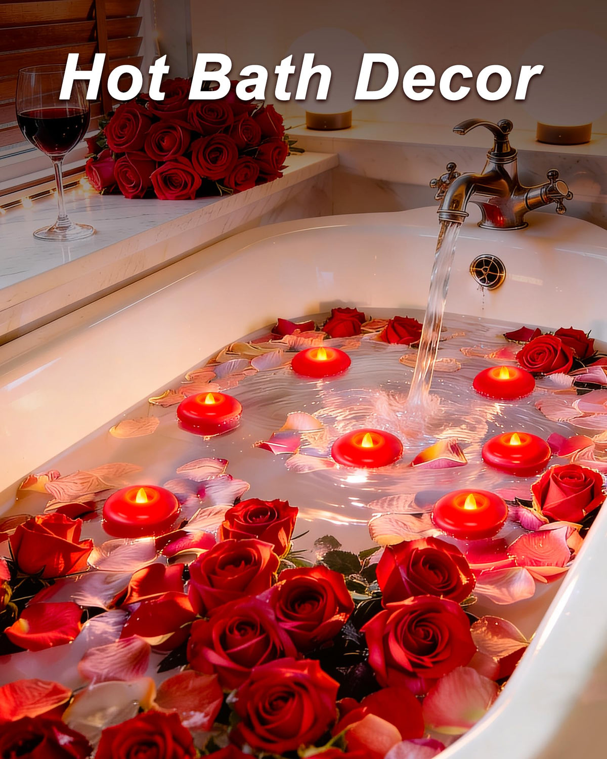 12Pack 3" Red Flameless Floating LED Candle (Red Base / 12 Pack)