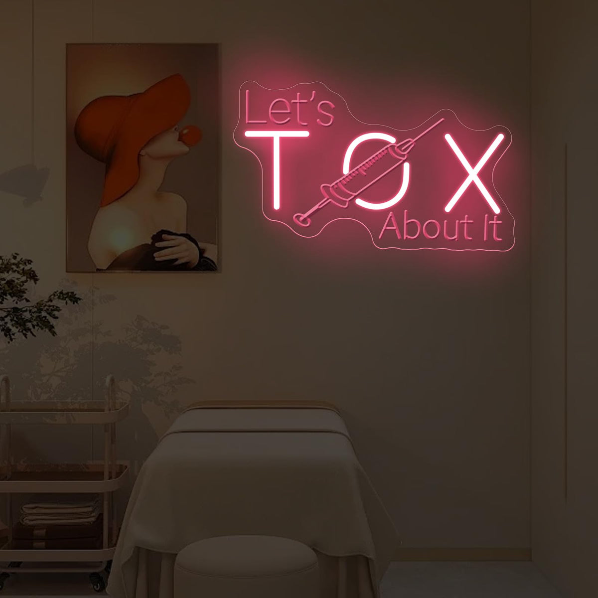 Let's Tox about it Neon Sign Botox LED Light Injector Spa Studio Decor (Tox-1-Light Pink)