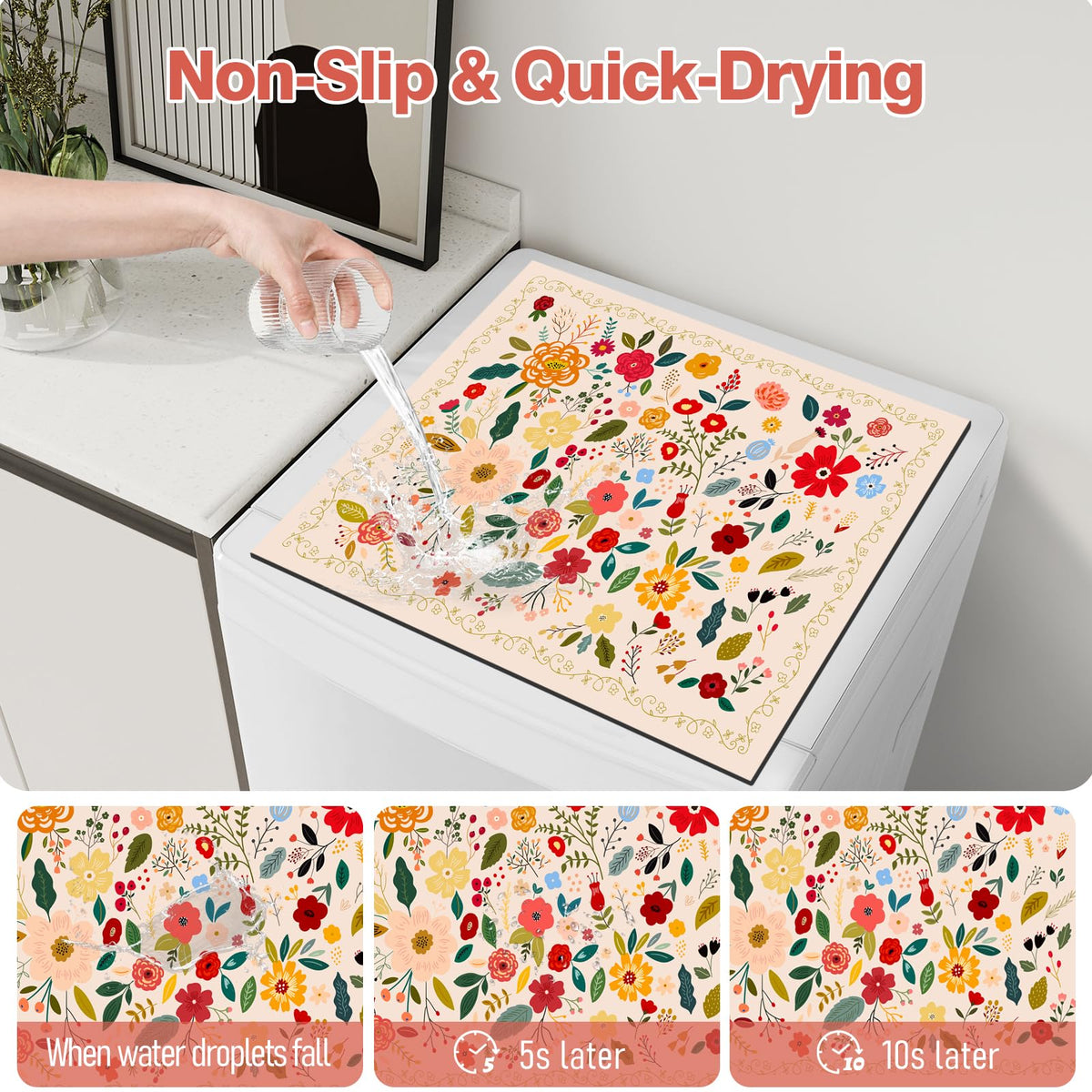 Dryer Top Protector Mat (boho flower)