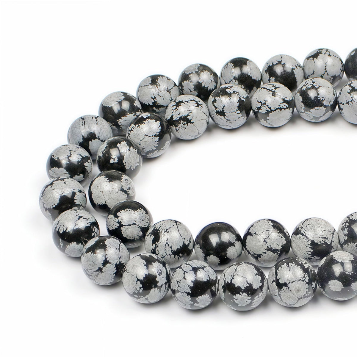 Snowflake Obsidian Beads Round Natural Stone Beads for Jewelry Making DIY Bracelet (Snowflake Obsidian / 6mm)