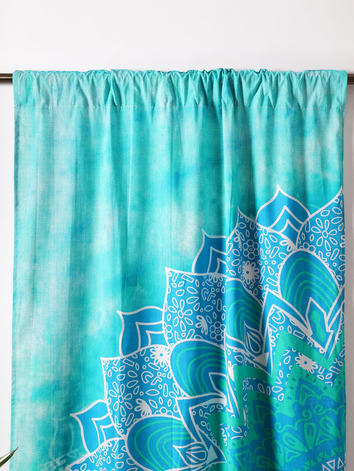 Teal Hippie Mandala Ombre Curtains 83 Inch Length for Living Room Bedroom 2 Panels Set Light Filtering Semi Sheer Window Curtains 76 Inch Width Boho Farmhouse Drapes W76xL83 (83"W x 83"L (Pack of 2) / Teal)