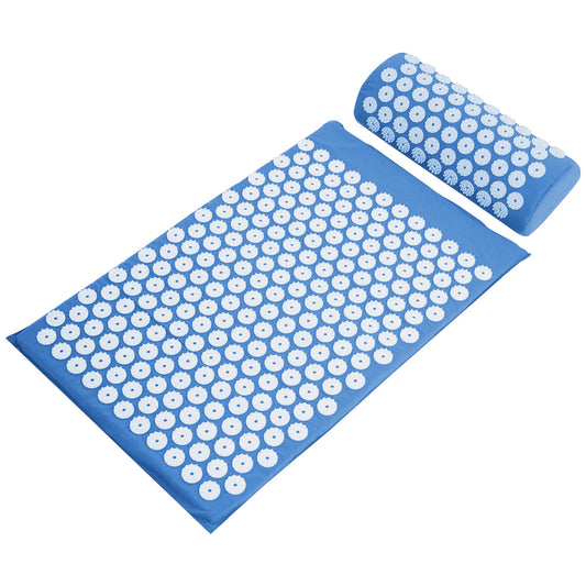 Acupressure Mat and Pillow Set for Back (Aqua Blue)