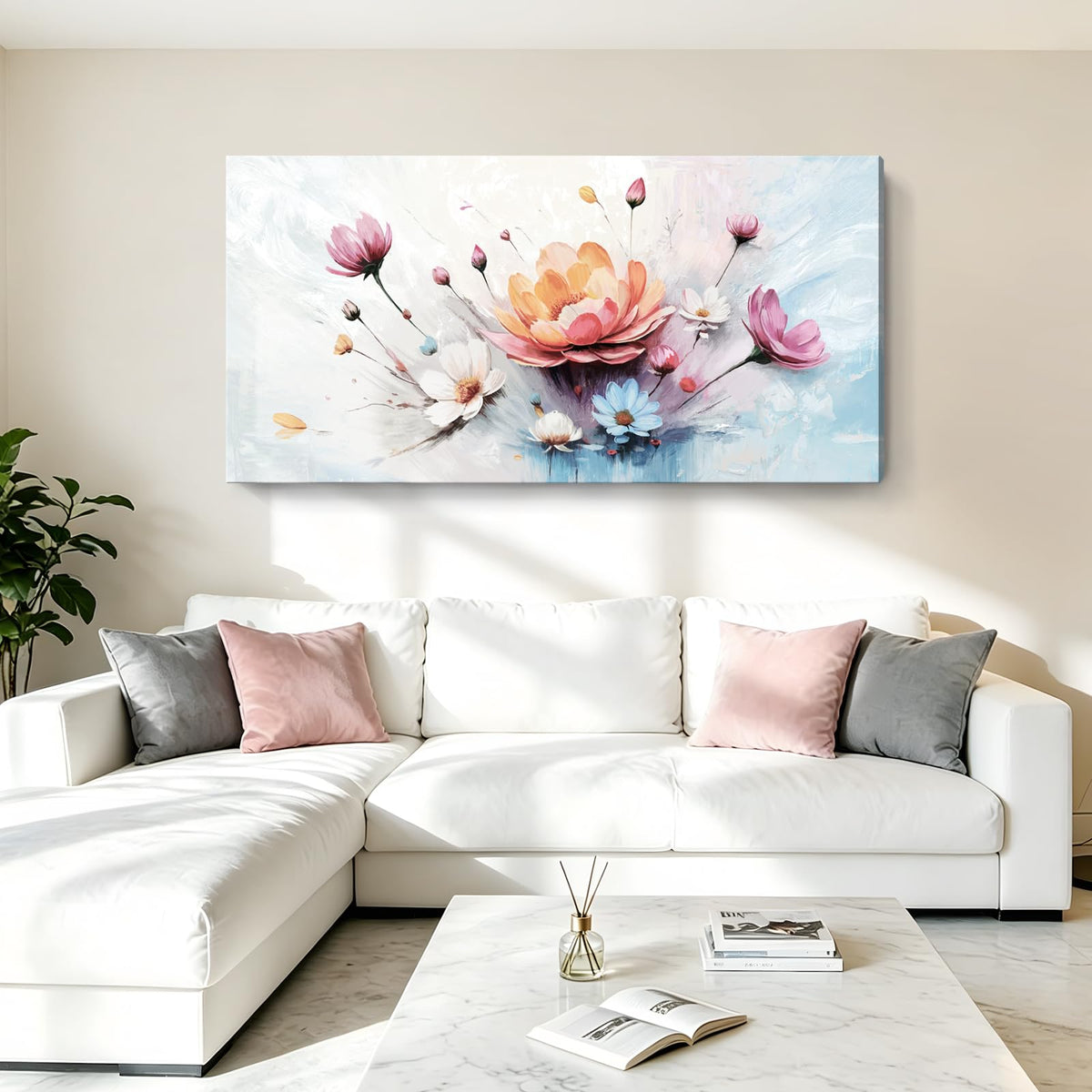 Large Wall Art (Colorful Wall Art / 58"Lx29"W)