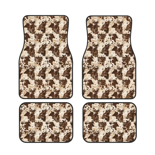 Car Floor Mats All Weather Car Carpet Mats Brown Cow Car Mats Cute Cowhide Anti (Brown Cow)