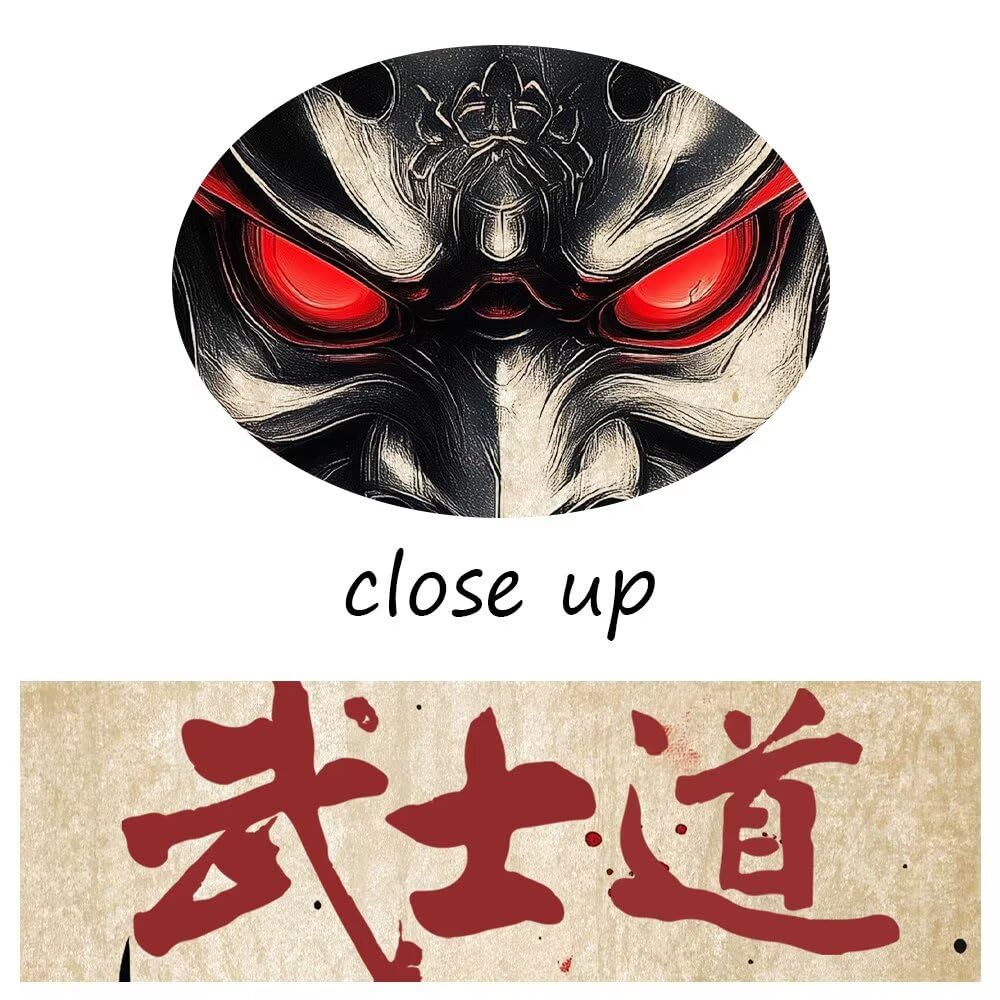 Bushido Wall Art Japanese Samurai Wall Decor Red and Black Canvas Pictures for Japan Theme Restaurant Tavern Hotels Bedroom Living Room Office Bathroom Asian Artwork Prints Framed 5 Piece (50"Wx24"H / Samurai 5P-13)