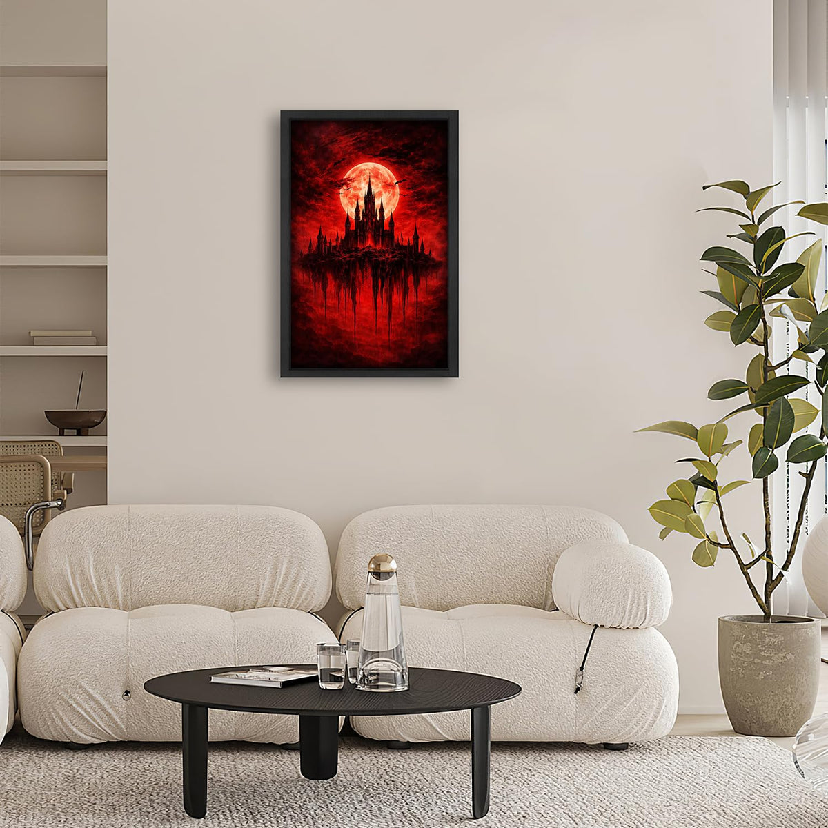 Gothic Castle Wall Art Dark Academia Canvas Wall Decor Moody Aesthetic Pictures Victorian Witchy Paintings Prints Creepy Goth Artwork Framed Decorations For Bathroom Bedroom Living Room Office Gifts 16" x 24" (Gothic / 24"L x 16"W)