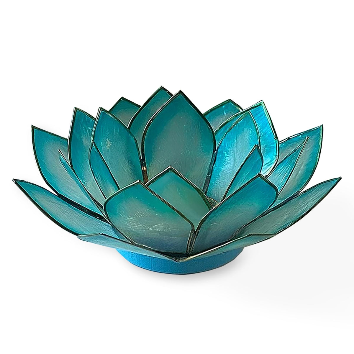 Capiz Shell Lotus Flower Decor Tealight Candle Holder for Serene Ambiance (Cool Water / Regular)