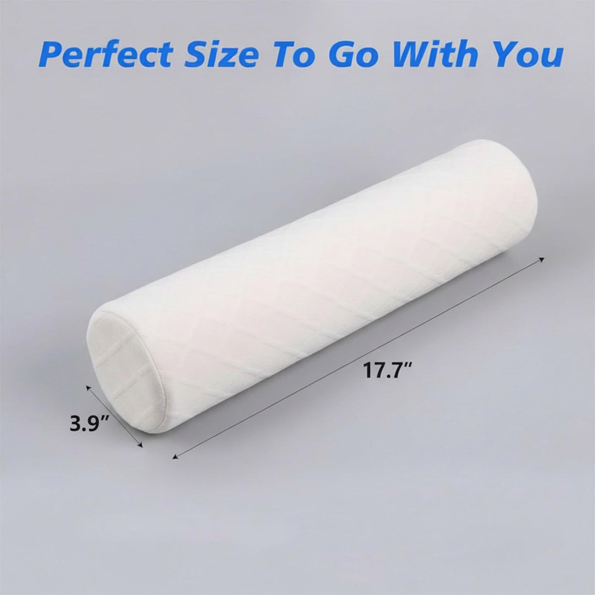 3.9" Small Neck Roll Memory Foam Pillow Cylinder (White / Medium - 3.9" H)