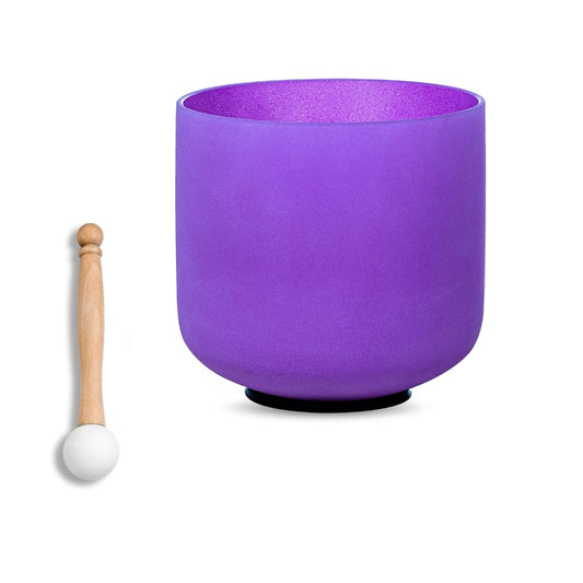 Crystal Singing Bowl 6 Inch Purple B Note 432Hz (Purple 6 Inch B)