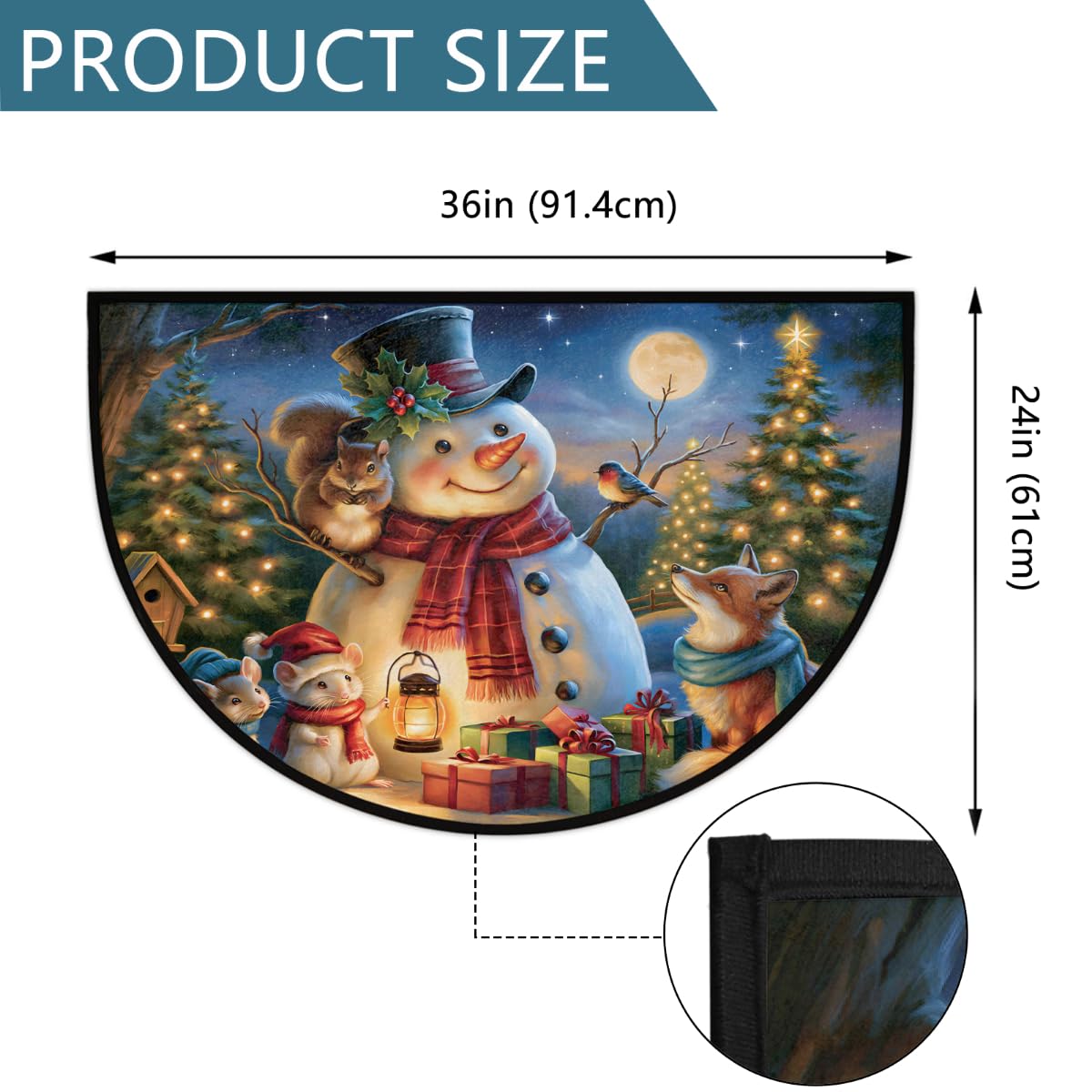 Christmas Half Round Door Mat Outdoor Welcome Entrance Doormat A10 (B-20 Christmas)