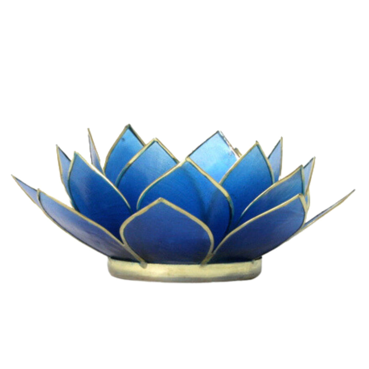 Gemstone Lotus Tea Light Holder (Sapphire / Regular)