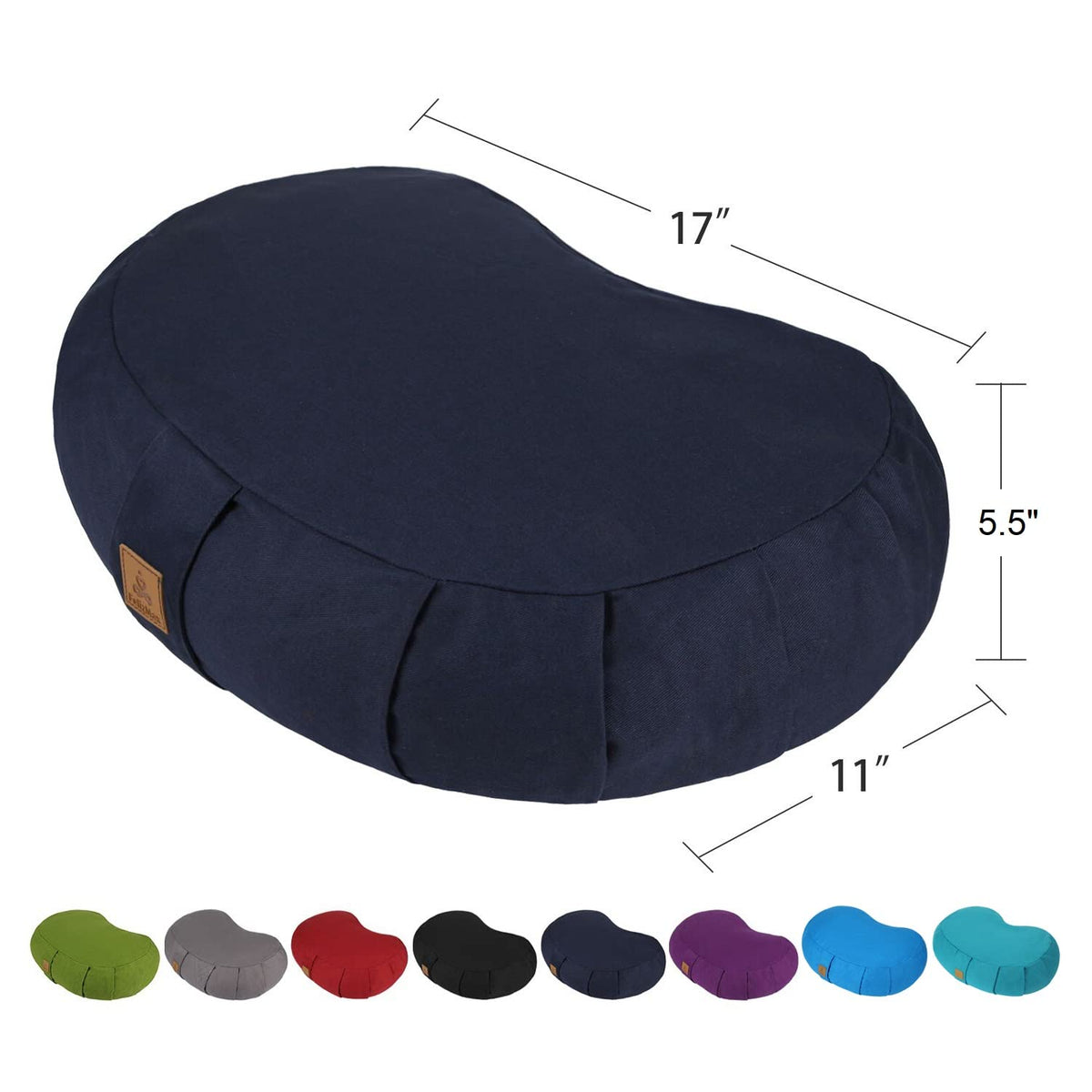 Crescent Zafu Meditation Pillow (Navy blue)
