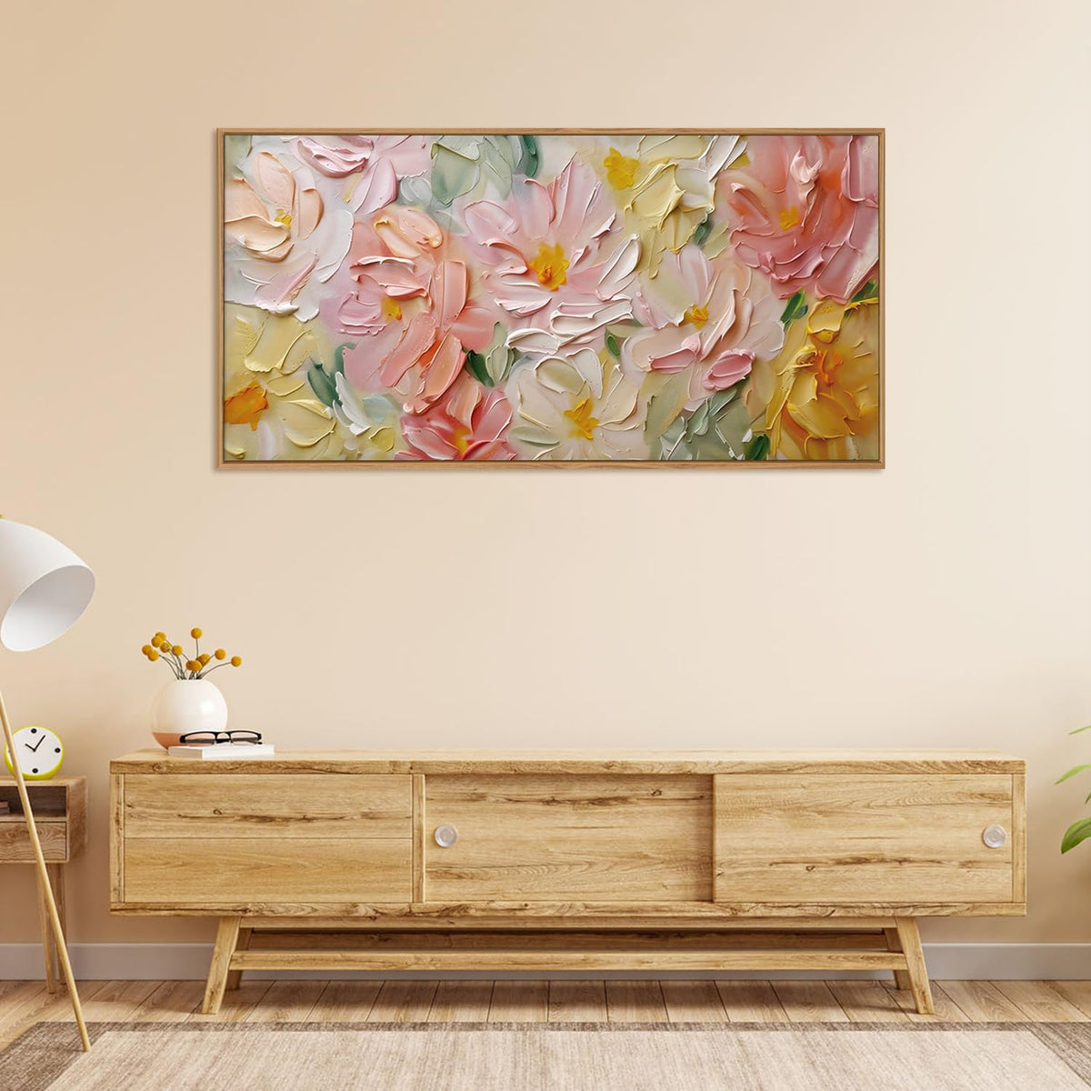 Floral Wall Art (Pink Floral / 40"L x 20"W)