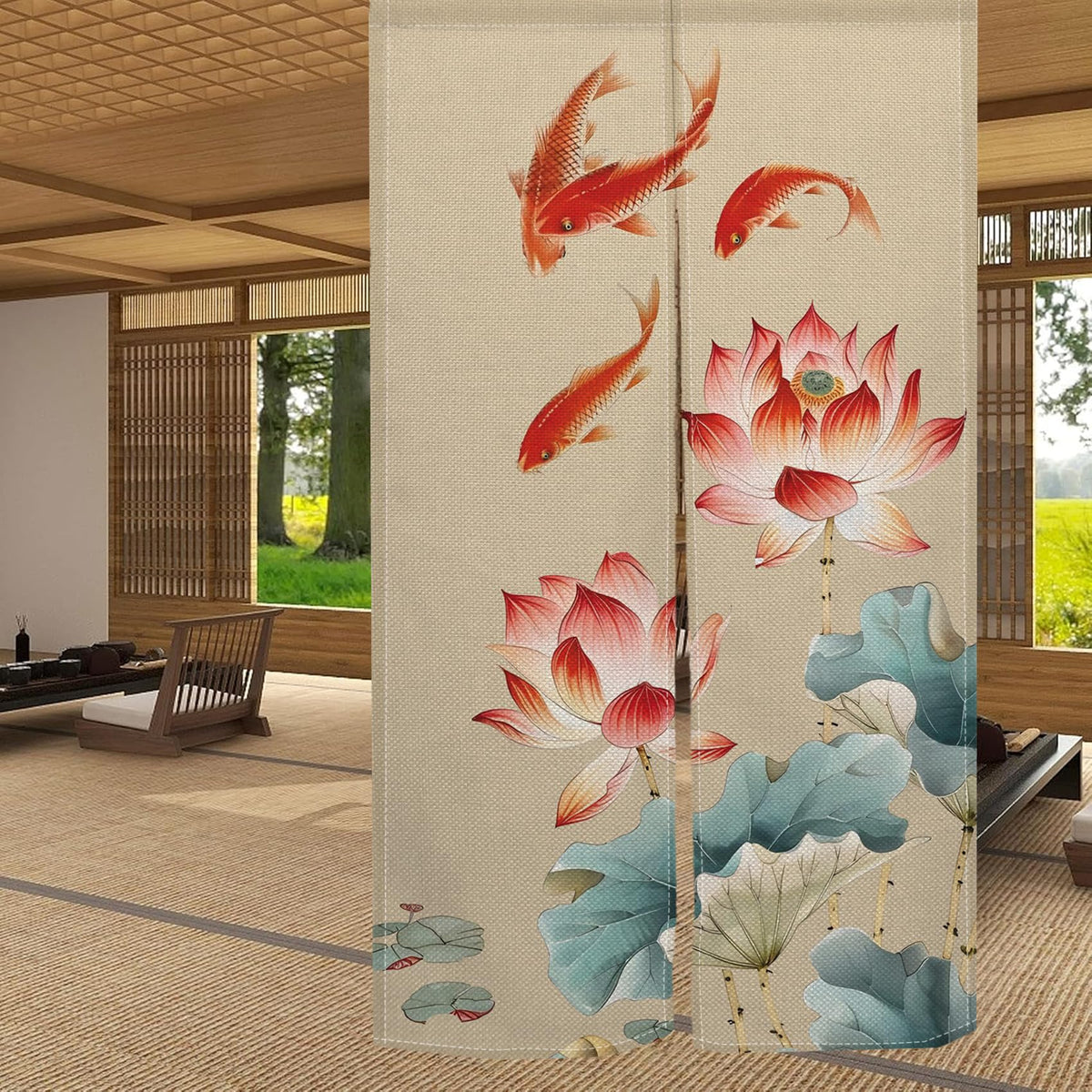 Japanese Noren Doorway Curtain (Pink)