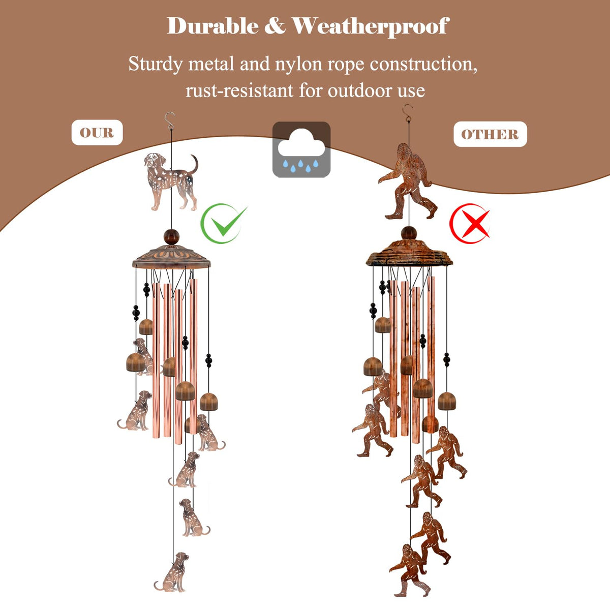 Labrador Wind Chimes for Outside (35"Labrador)