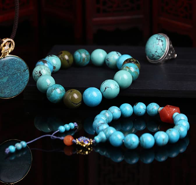 108 Pcs Blue Turquoise Beads for Jewelry Making 8 MM Blue Turquoise Loose Gemstones Stone Beads (Blue Turquoise / 8MM, 108pcs)